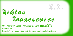 miklos kovacsevics business card